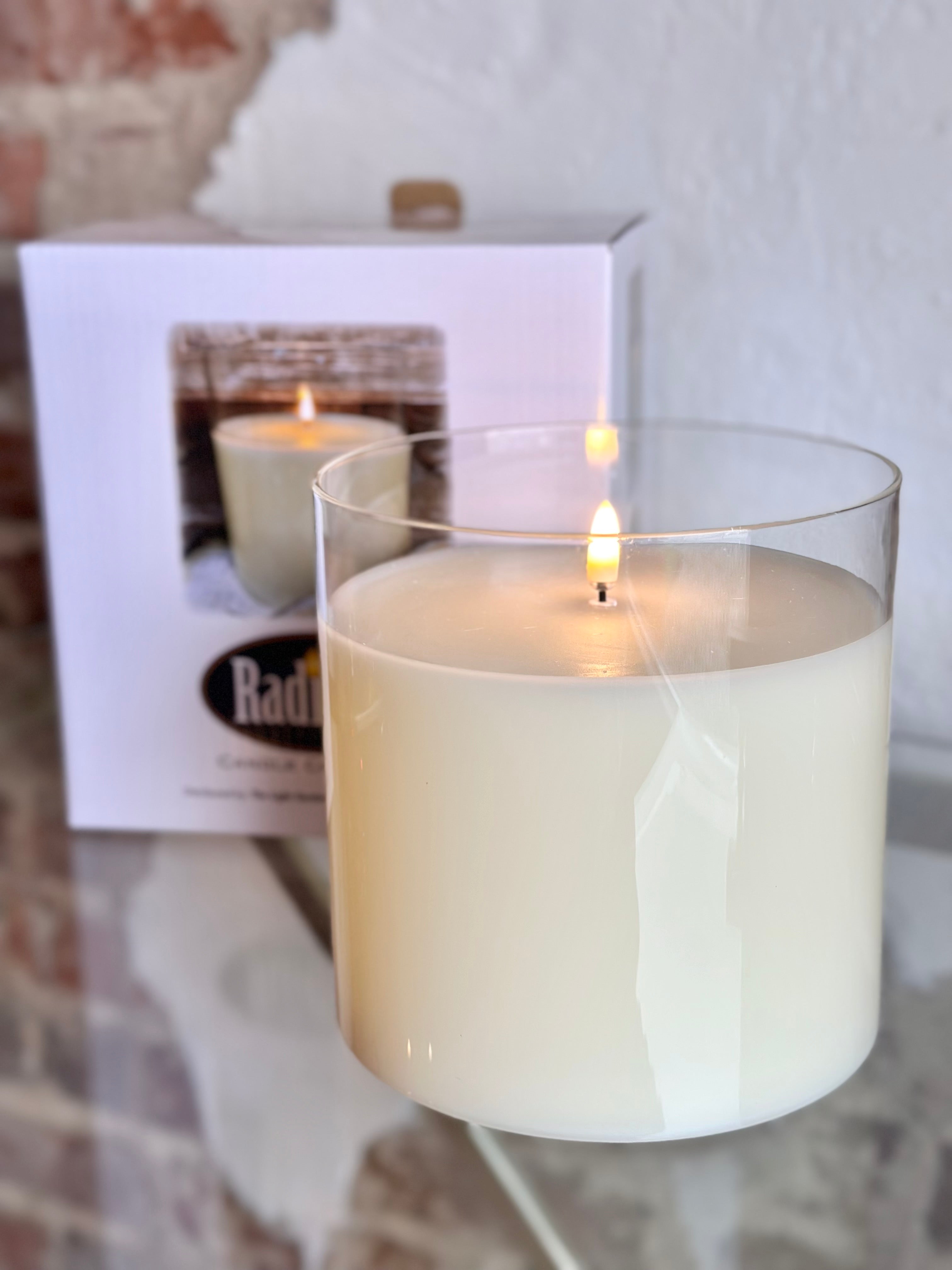 Radiance Simply Ivory Glass Pillar Candle (Multiple Size Options)