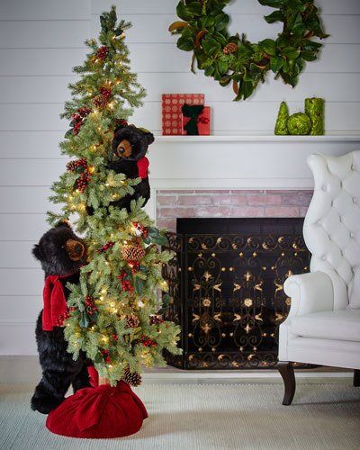40" Winter Wonderland Black Bear Tree