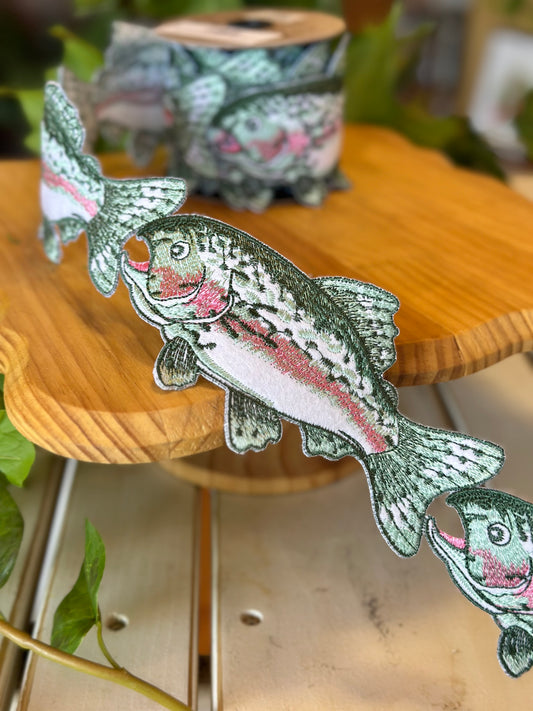3" Cut-Out Trout Fish Garland, Green/Pink