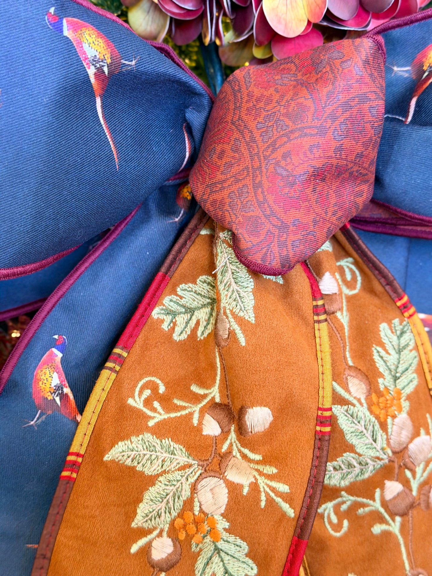 Pheasants & Pinecones Bow