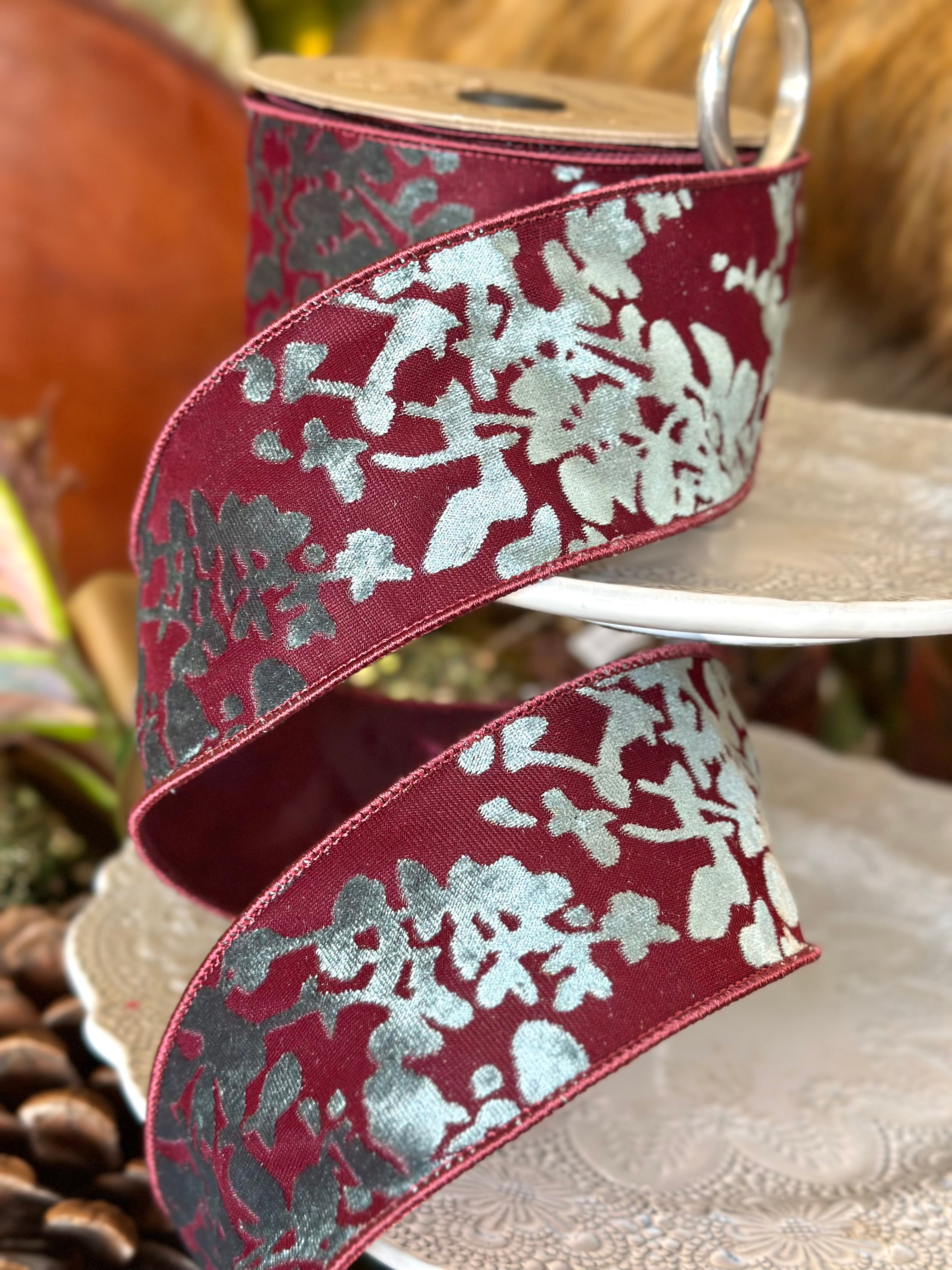 2.5" Burn Out Velvet Blue Celadon Liriope, Wine