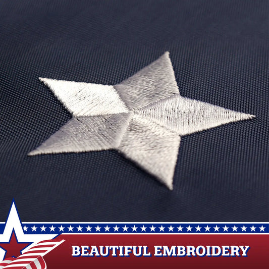 Fan Flag American Star Center Quarter Embroidered 3x3