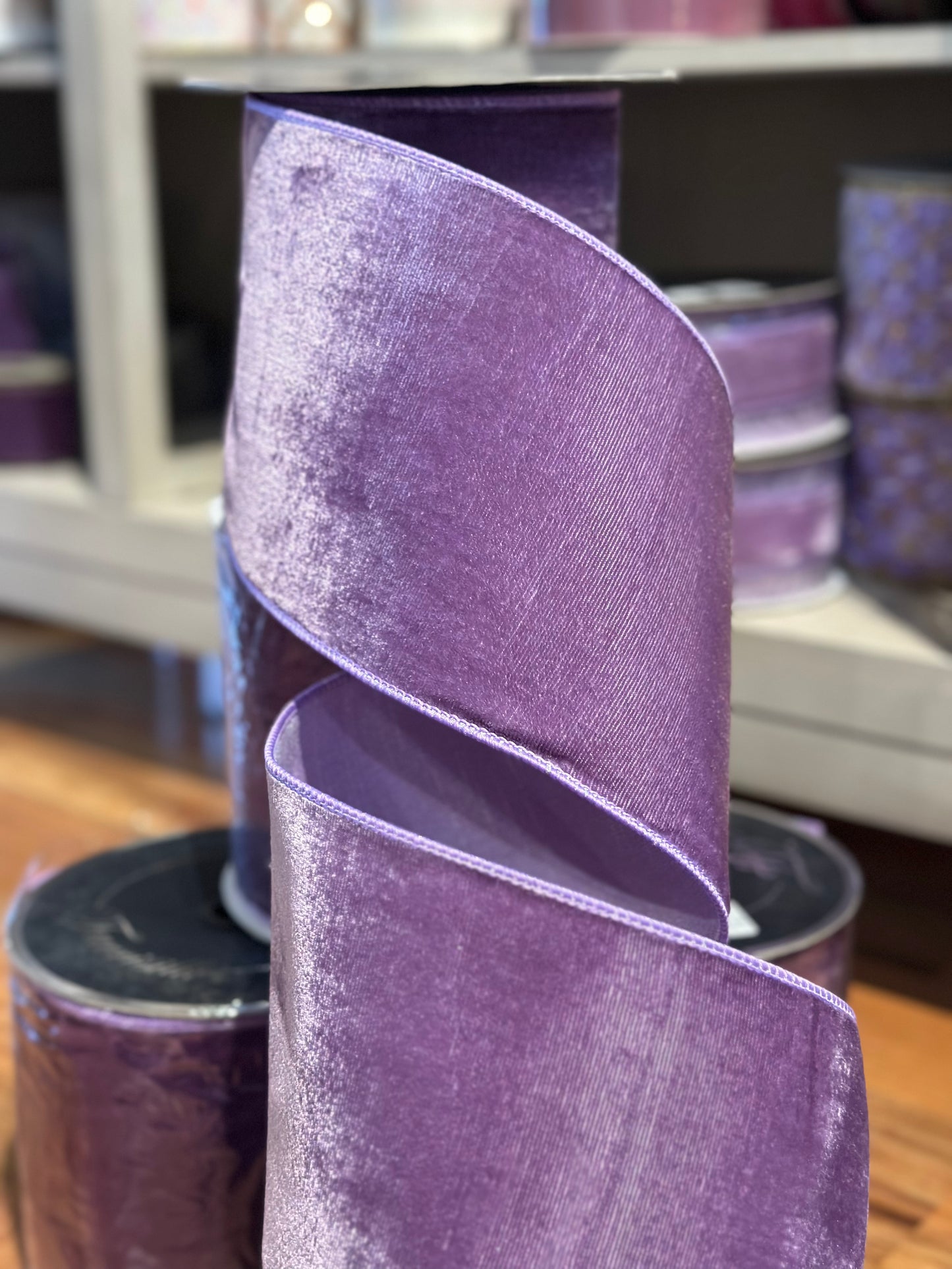 6” purple velvet ribbon
