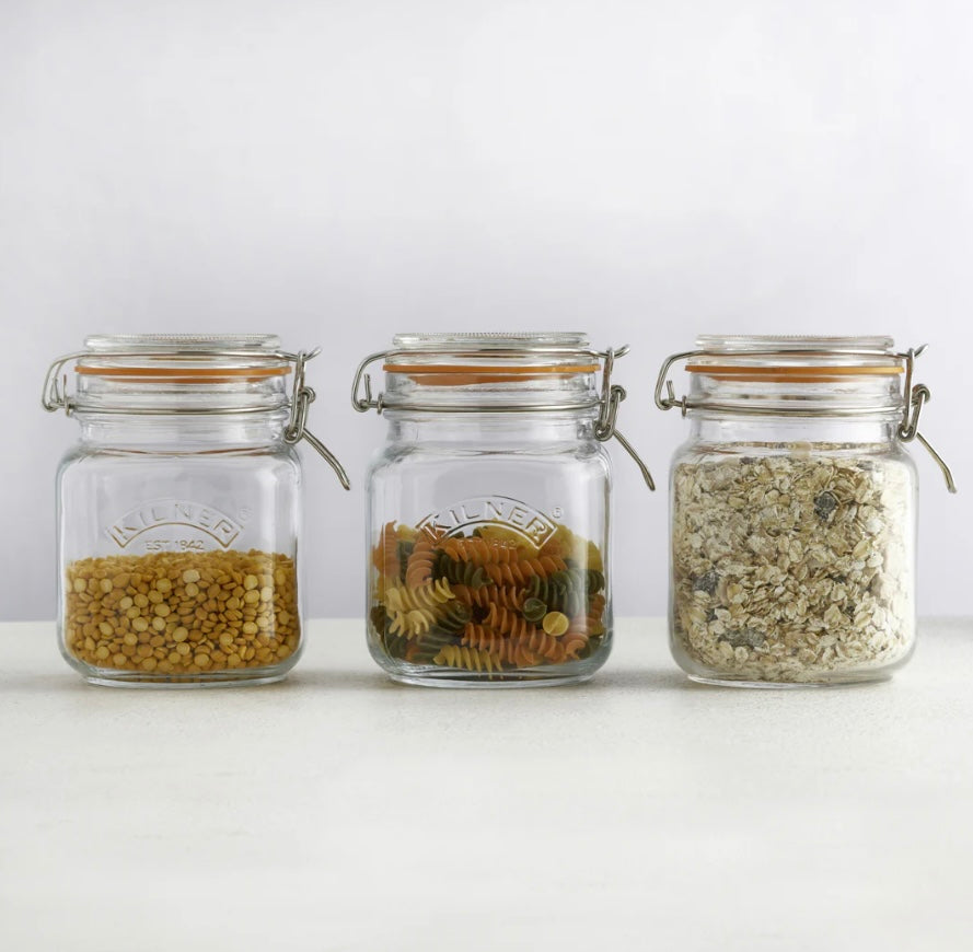 Kilner 34 Oz Square Clip Jar