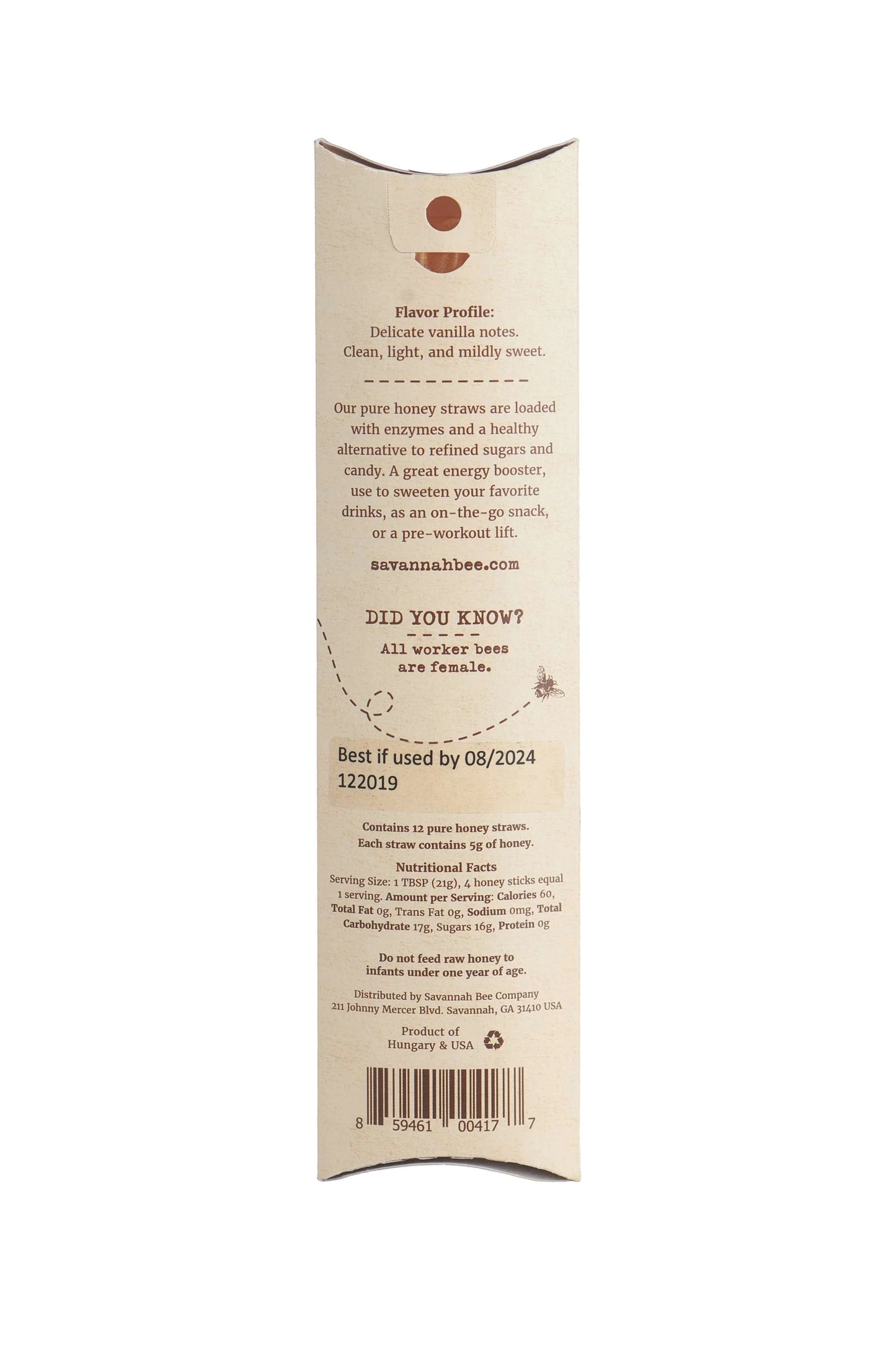 Savannah Bee Company Honey Straws