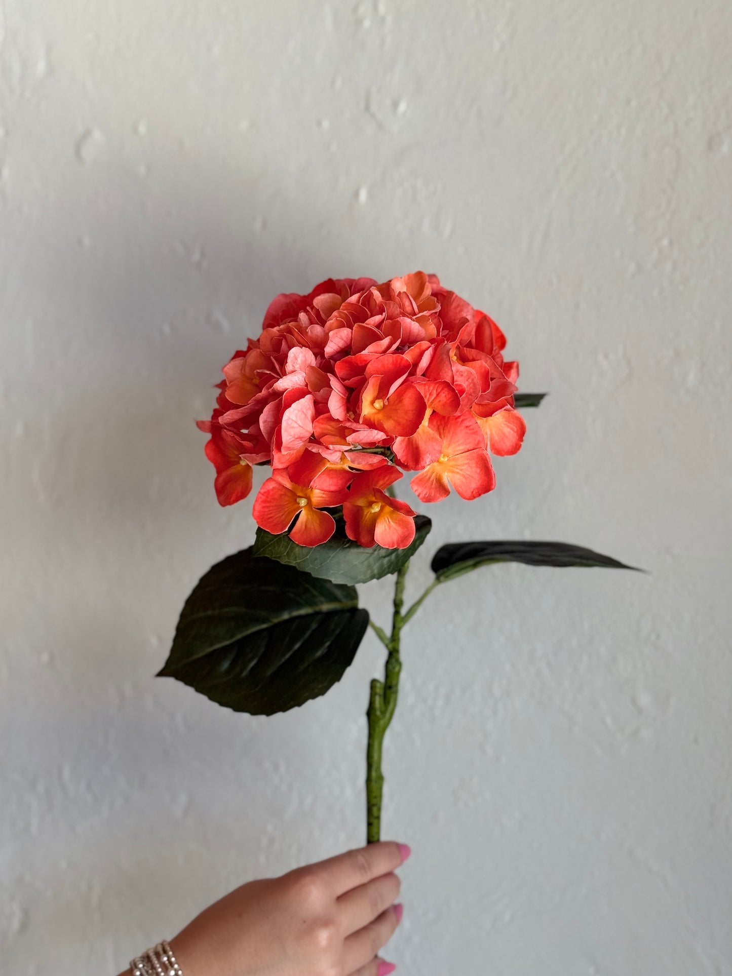 23.6” Natural Touch Garden Hydrangea, Coral