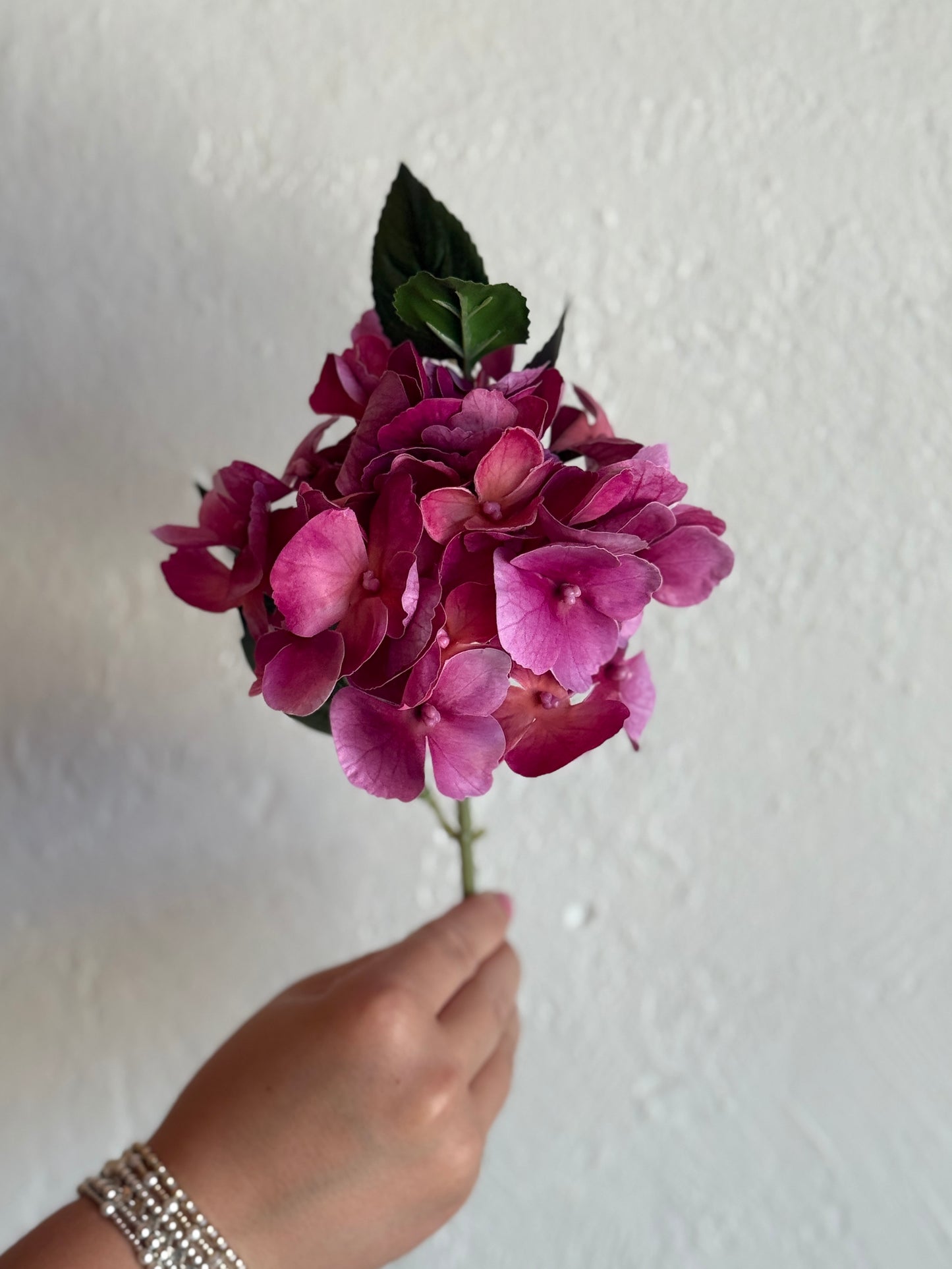 10.6” Natural Touch Hydrangea Spray, Rose