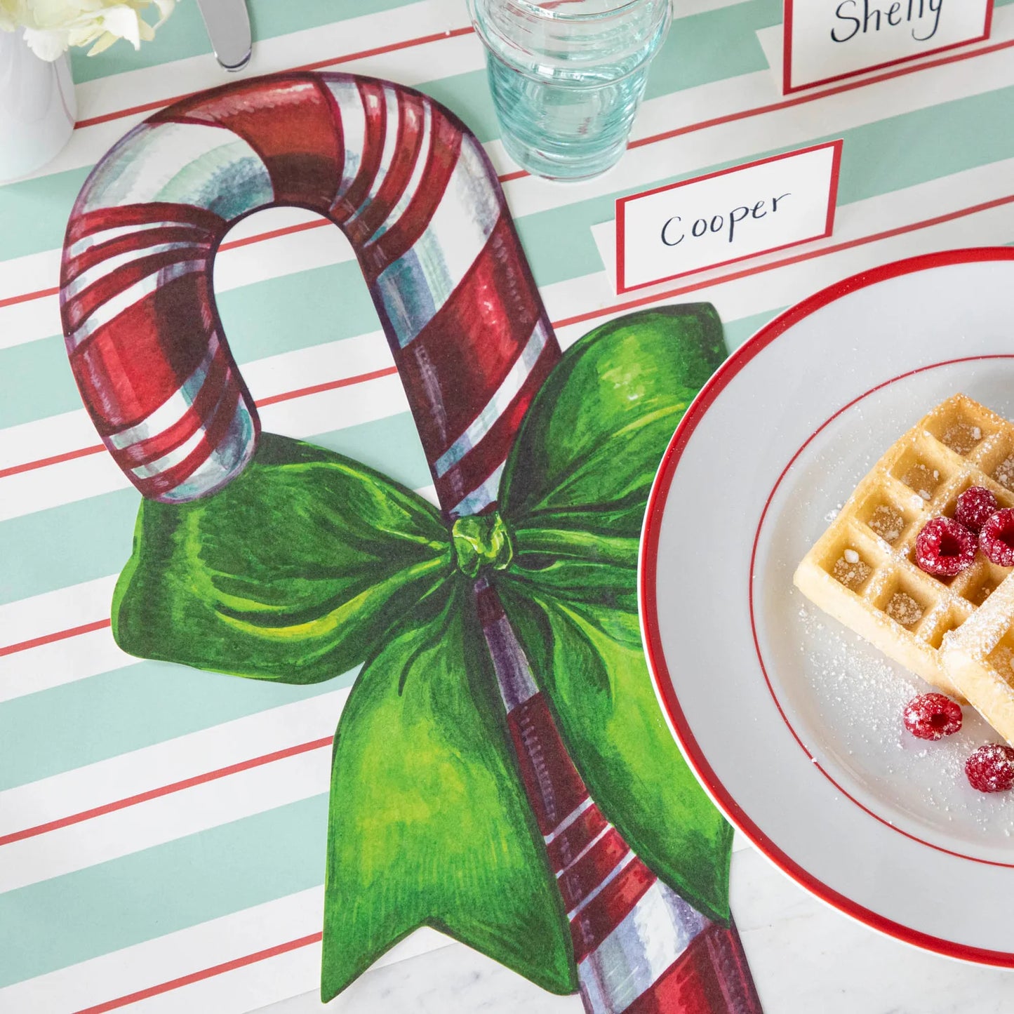 Hester & Cook Die-cut Candy Cane Placemat - 12 Sheets