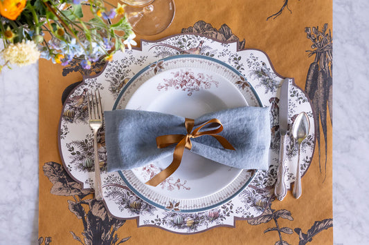 Hester & Cook Die-Cut Harvest Toile Frame Placemat - 12 sheets
