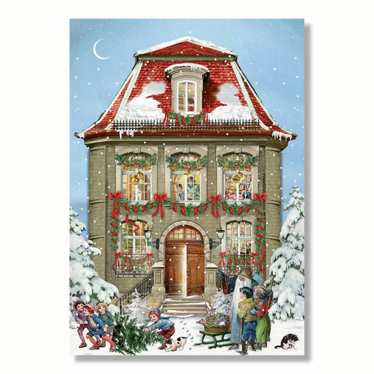 Victorian Christmas Houses Advent Calendar Cards
