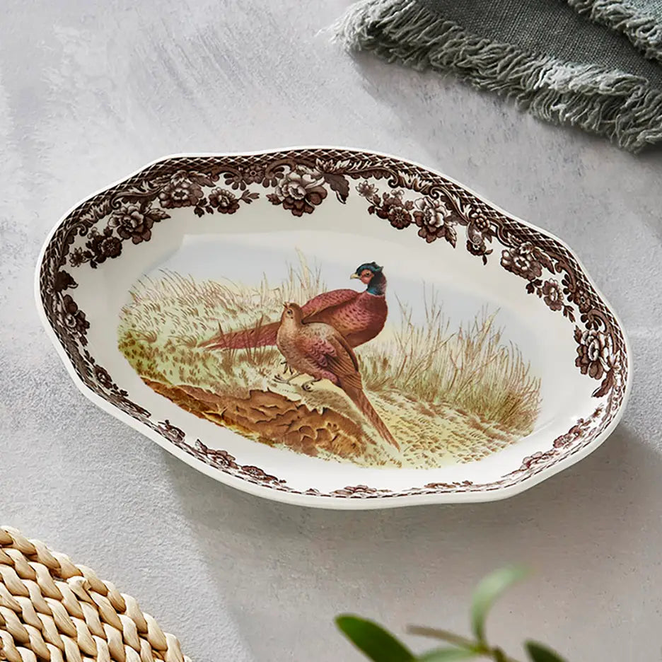 Spode Woodland Pheasant Pickel Dish
