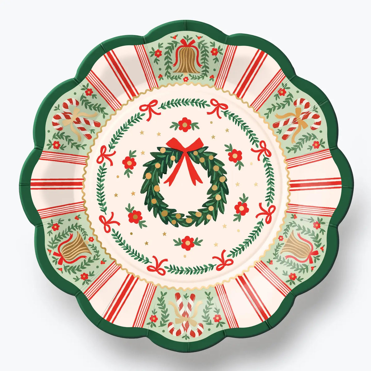 Holly Jolly Small Paper Plates - Set of 10