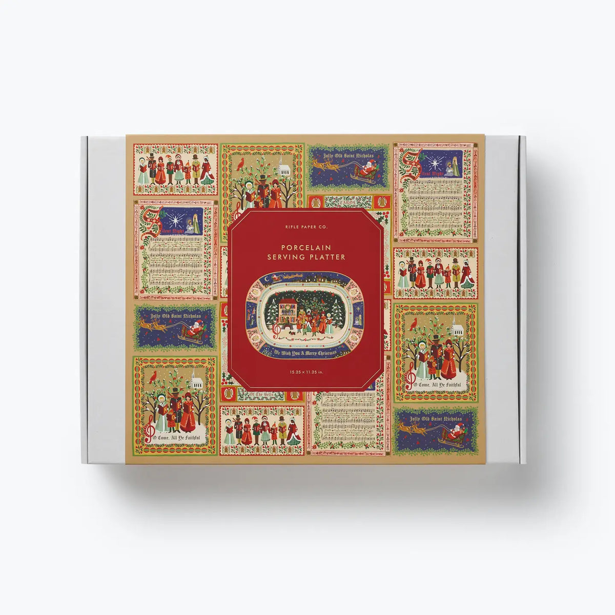 Christmas Carols Large Porcelain Serving Tray
