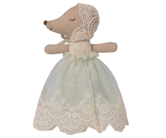 Maileg - Baby Mouse in Gown, Mint
