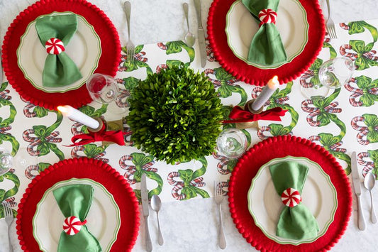 Hester & Cook “Festive Candy Canes" Table Runner