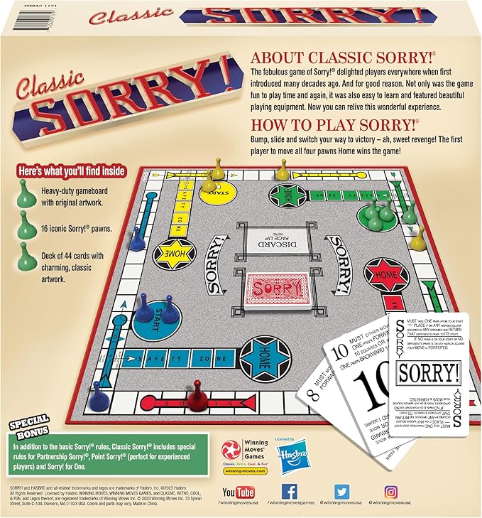 Classic Sorry® - Fun Family Game 1930's Edition