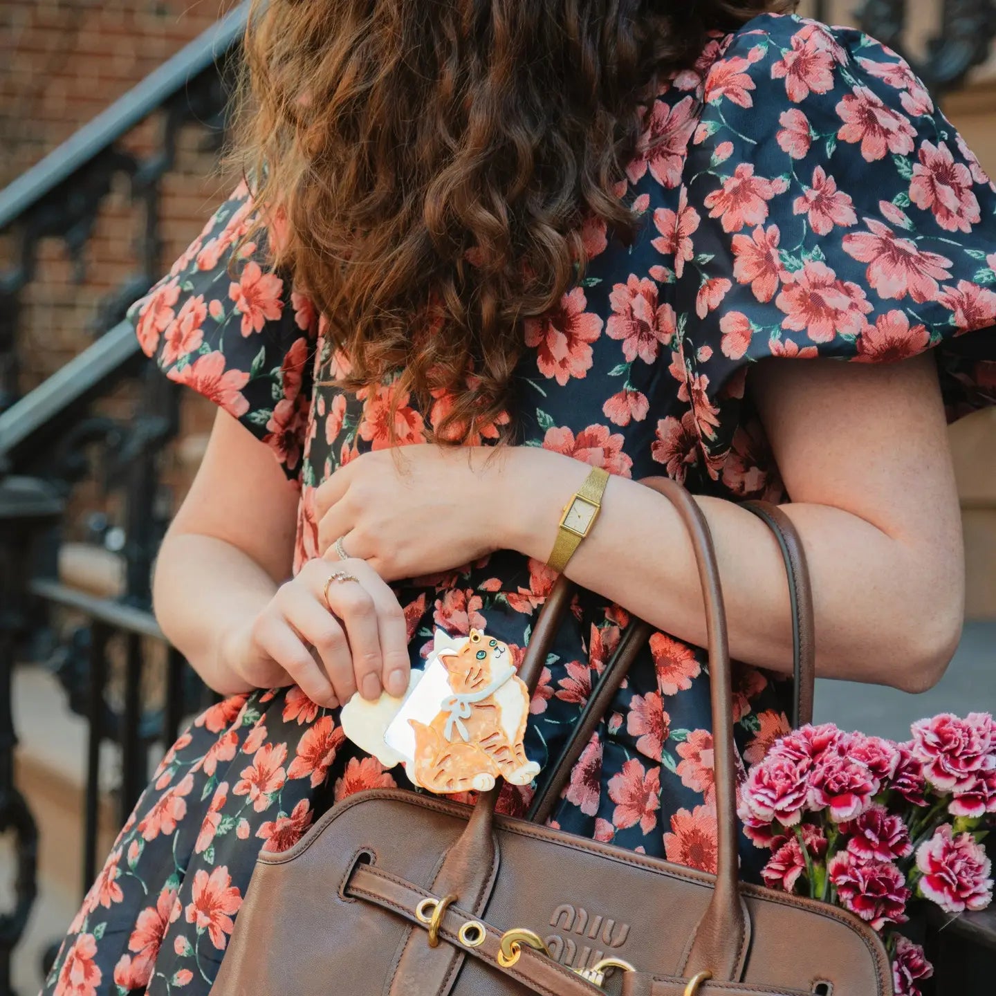Hand-Painted Vintage Kitten Compact Mirror | Eco-Friendly