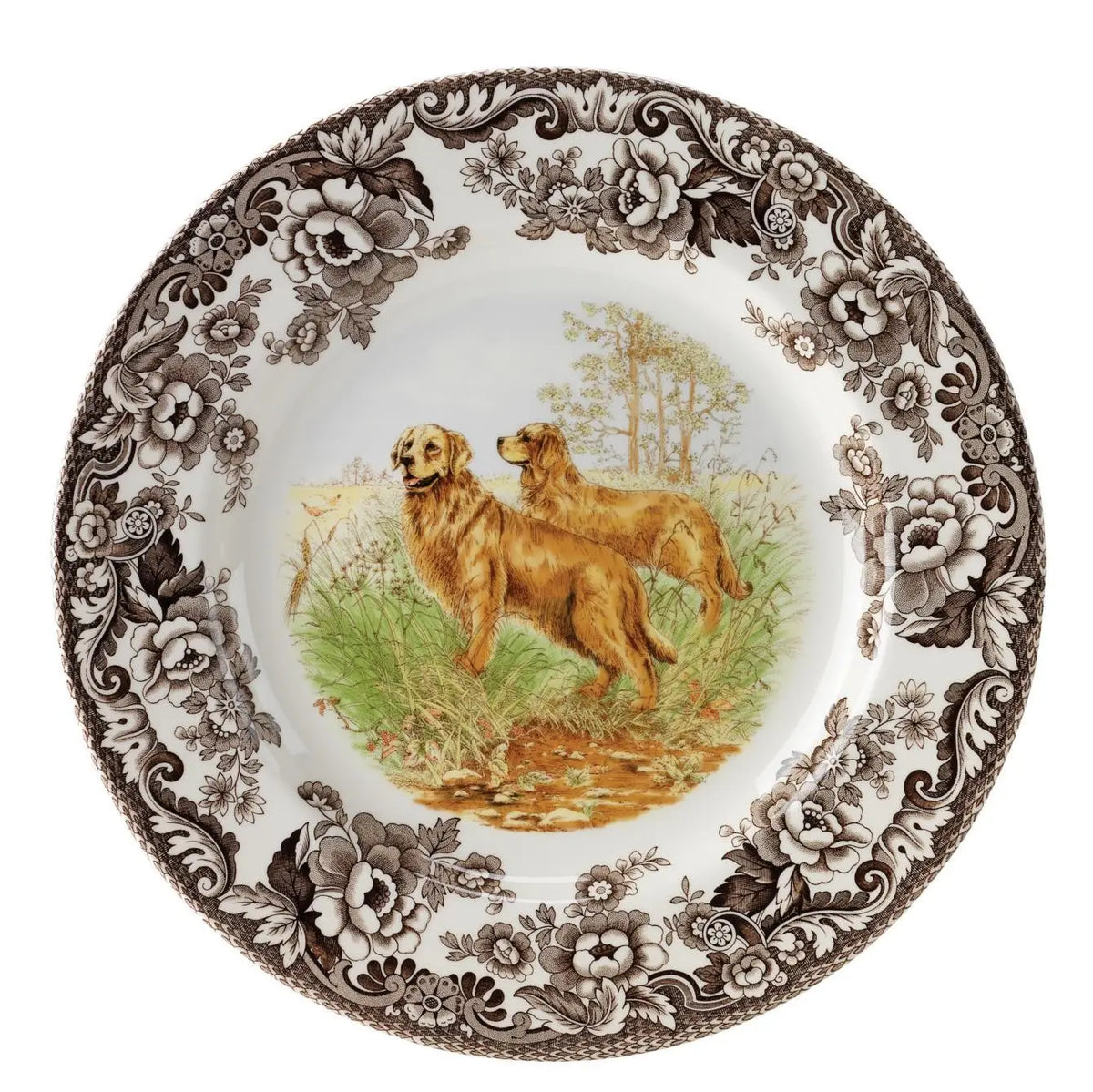 Spode Woodland Salad Plate 8 Inch (Golden Retriever)