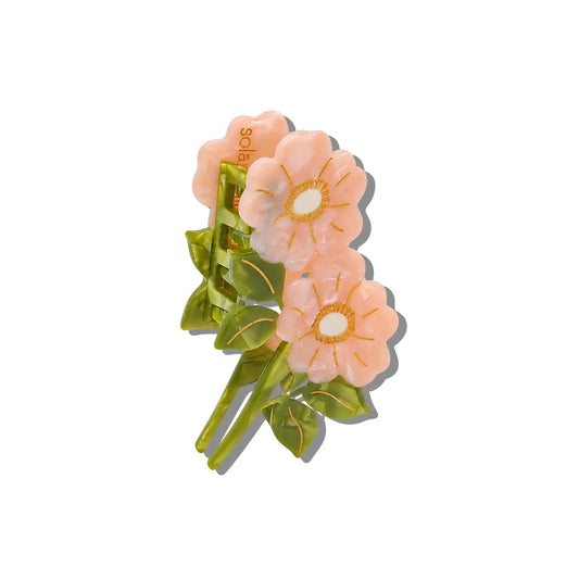 Hand-Painted Wild Roses Claw Hair Clip | Eco-Friendly