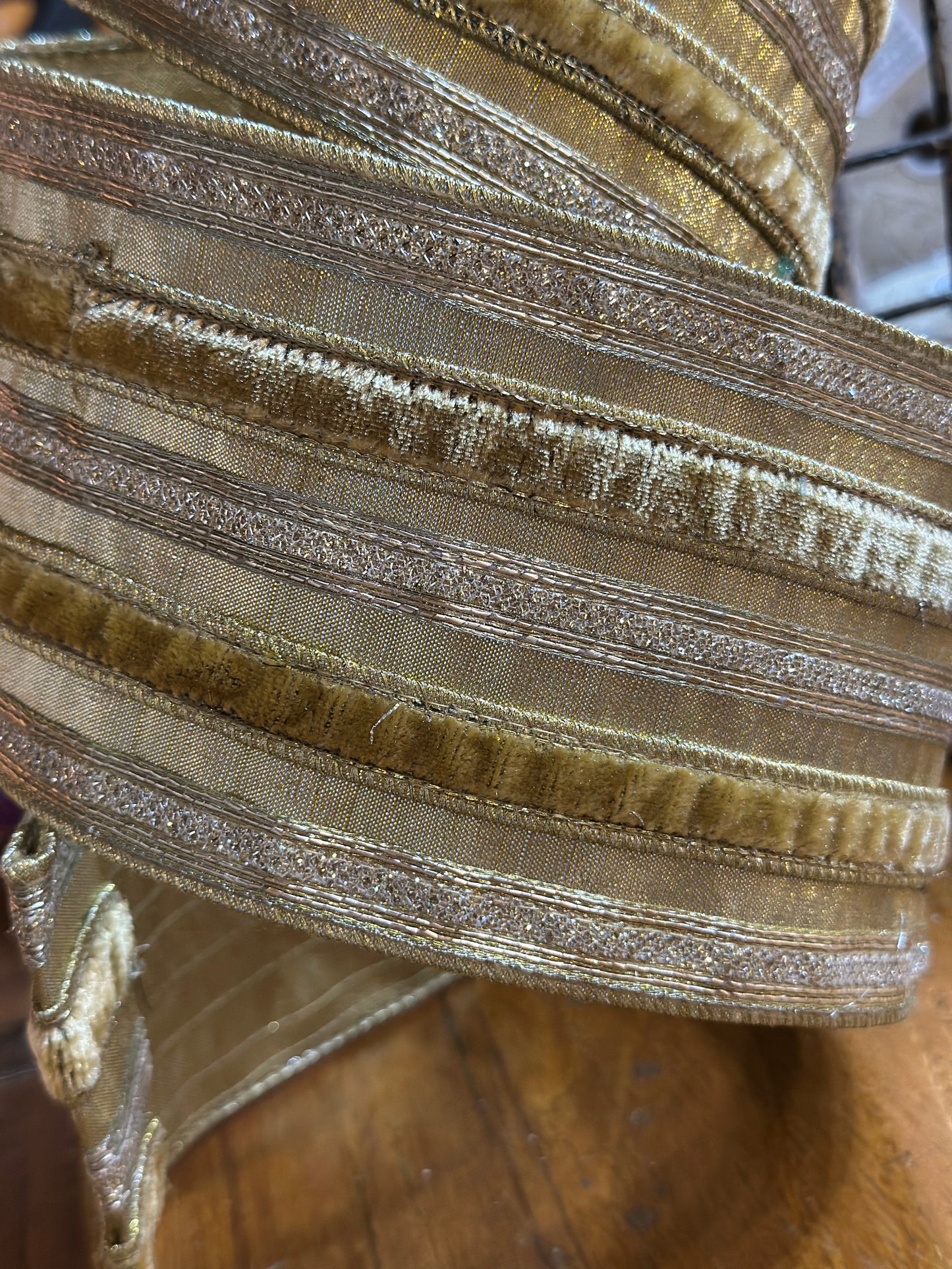 4” Gold Metallic Velvet Accent Ribbon