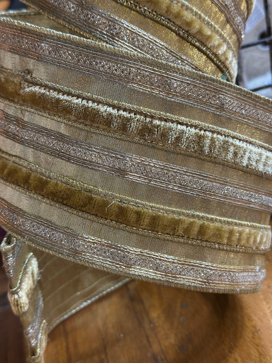 4” Gold Metallic Velvet Accent Ribbon