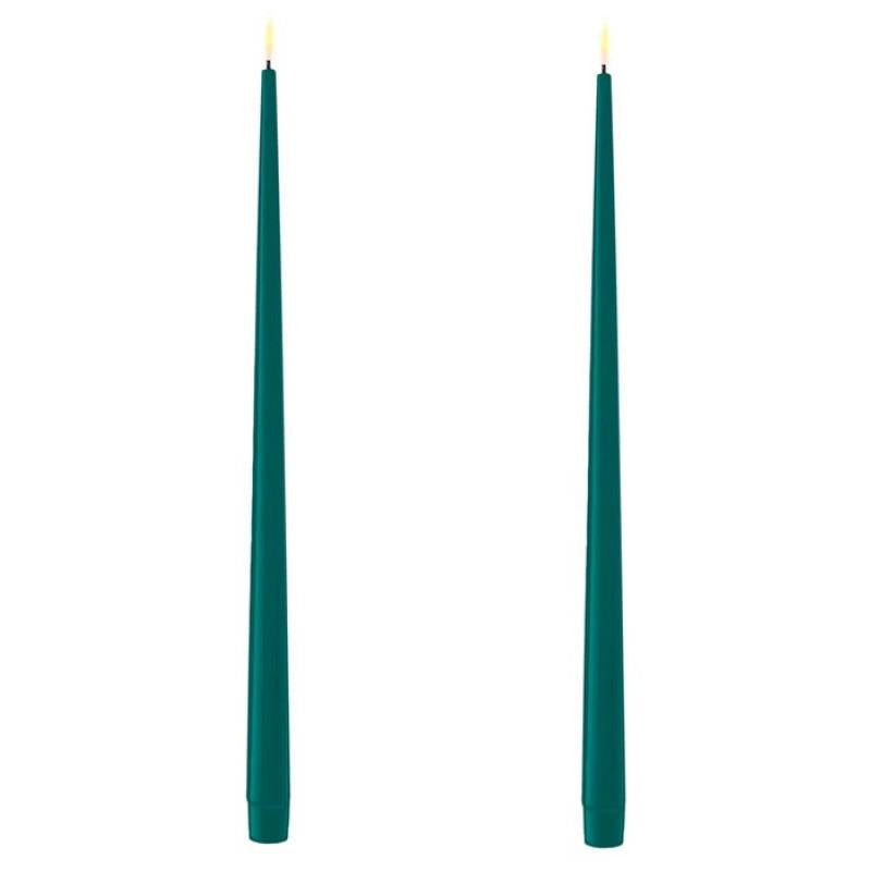 15" Jade Green LED Shiny Tapers