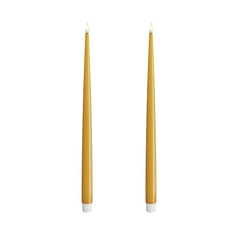 15" Curry LED Shiny Tapers, Set of 2
