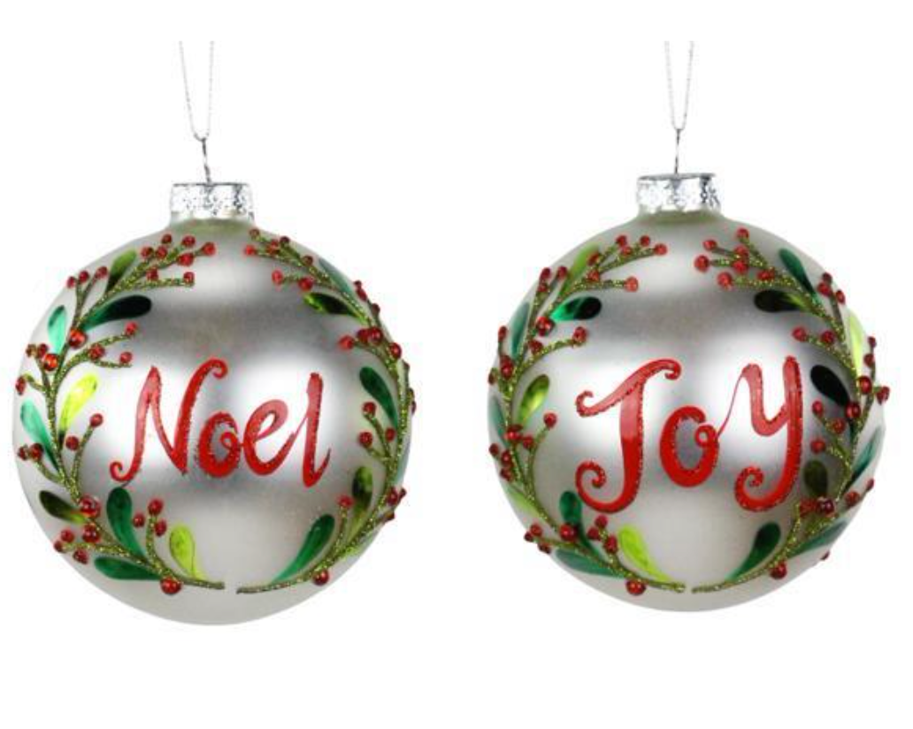 Glass Joy/Noel Ornaments