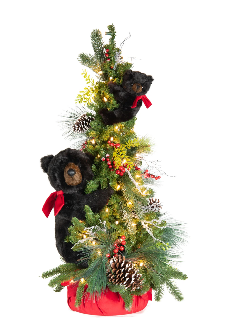 40" Winter Wonderland Black Bear Tree