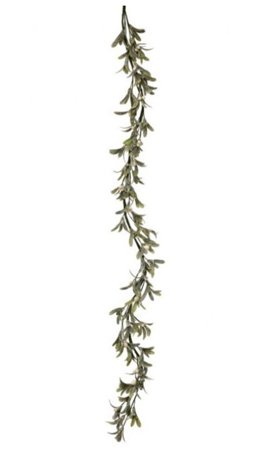 60" Frosted Mistletoe Berry Garland