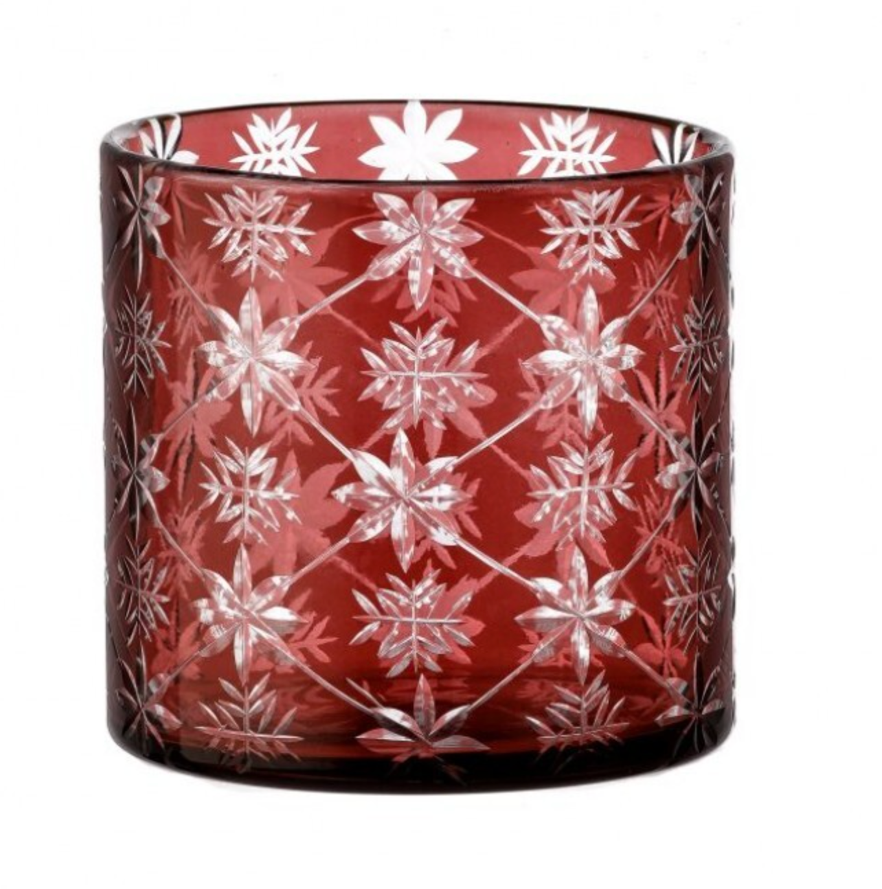 6" Etched Glass Hurricane Vase