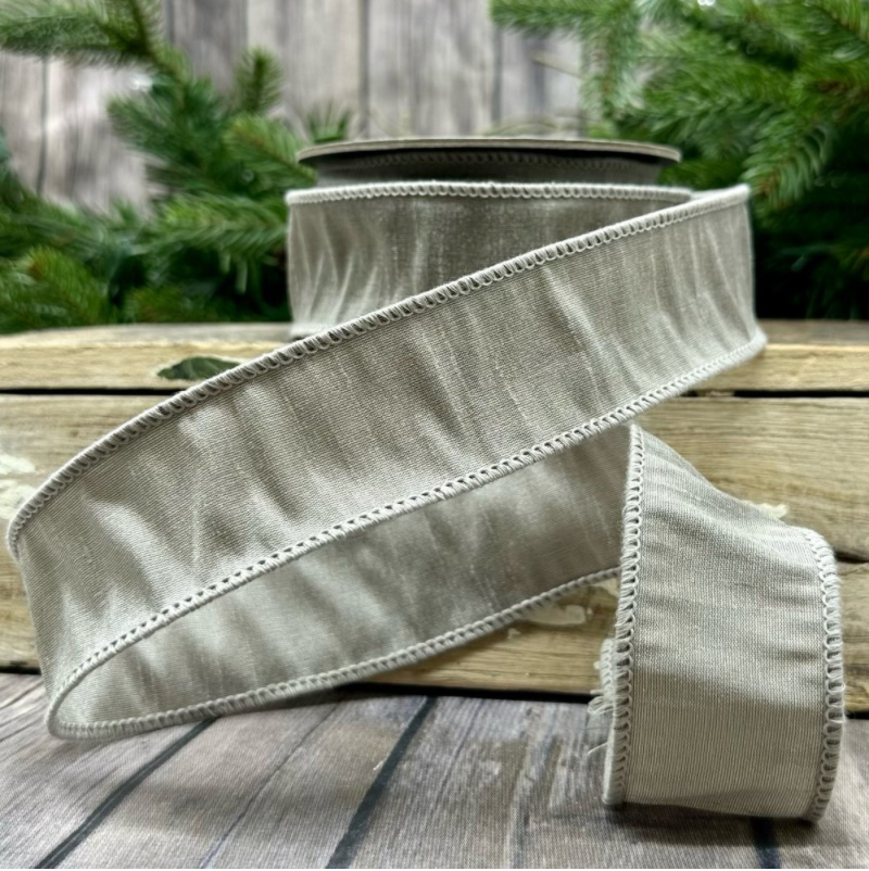 1.5" Faux Dupion, Silver