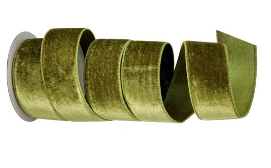 2.5"X10 VISCOSE VELVET METALLIC BACK RIBBON