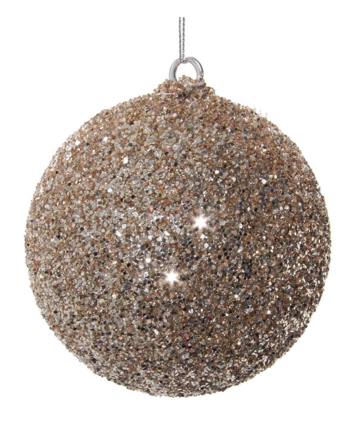 4" Ball Ornament - Champagne Glitter