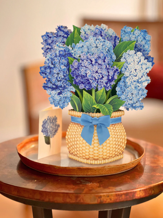 FreshCut Paper Pop-up Greeting Card Nantucket Hydrangeas