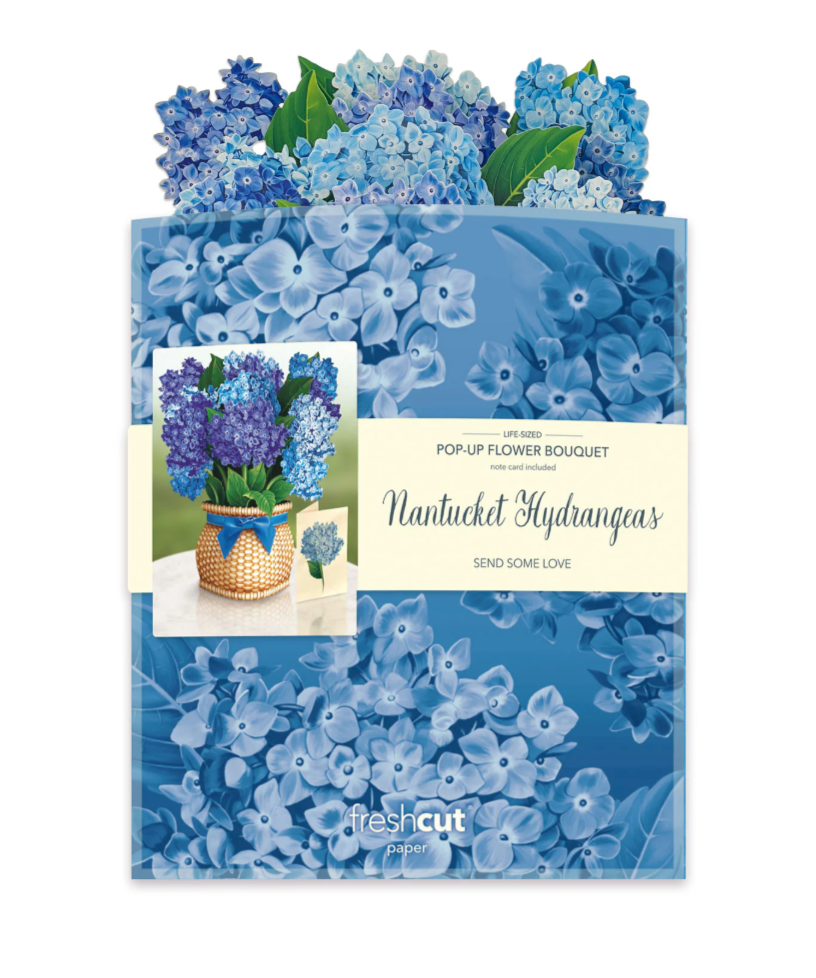 FreshCut Paper Pop-up Greeting Card Nantucket Hydrangeas