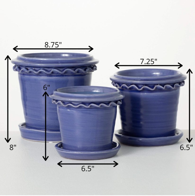 Provincial Design Indigo Pots