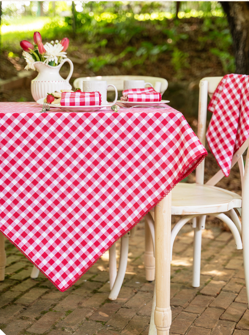 Picnic Check Tablecloth - Red - 60x90