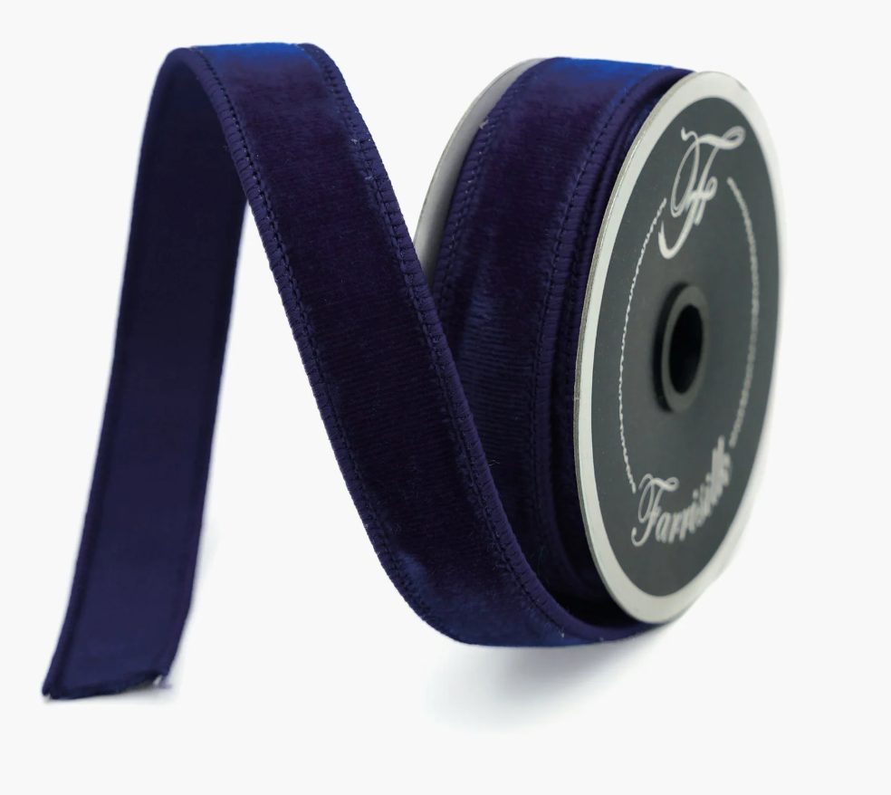 1" Navy Velvet - Sold by the yard