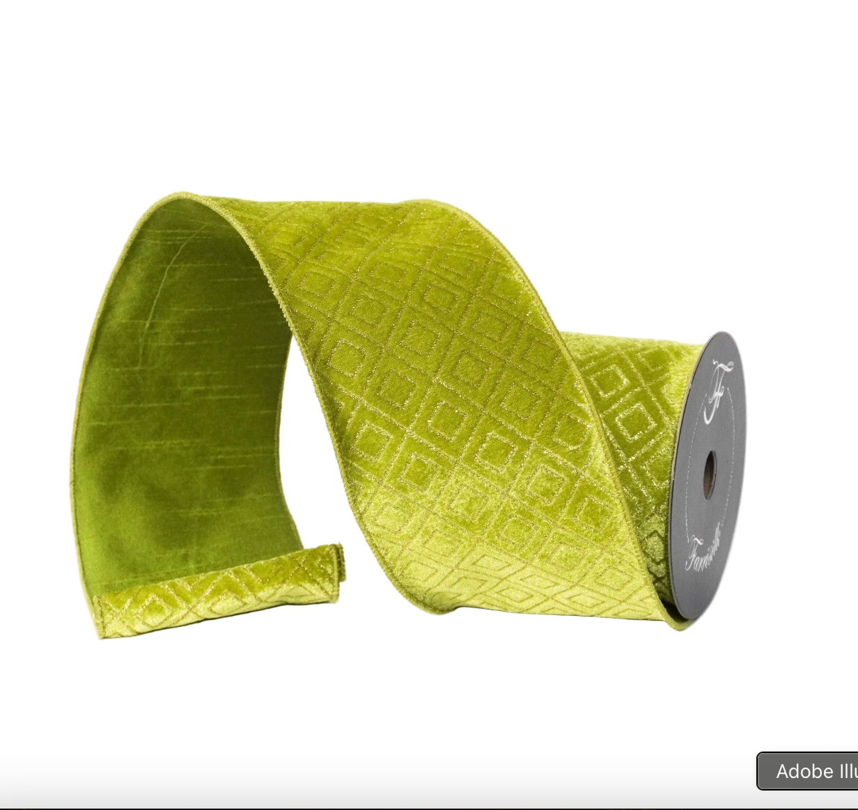 2.5" DEJA VU RIBBON- SOLD BY THE YARD, Apple Green