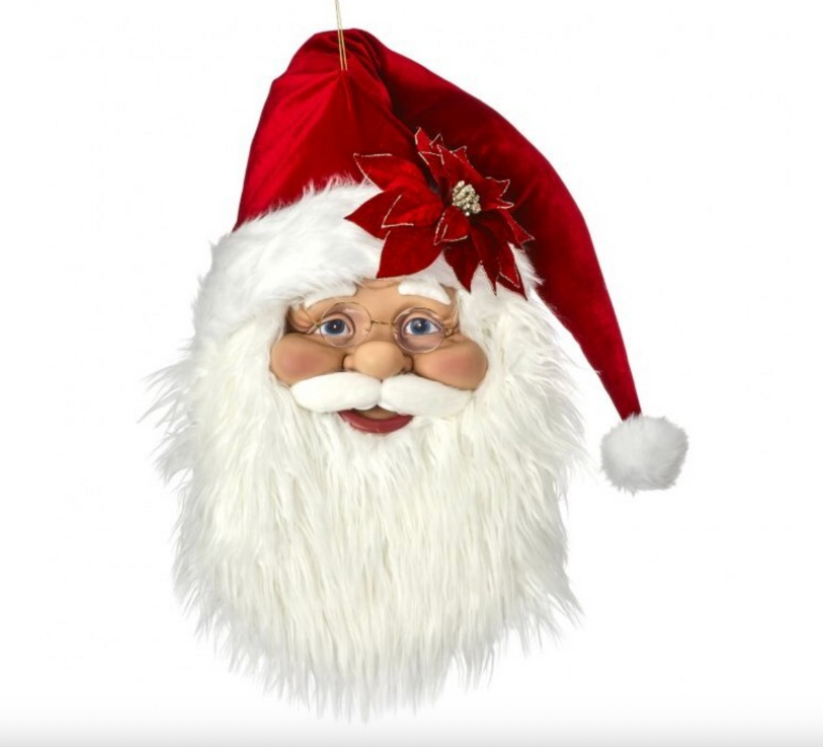 26" VELVET SANTA BUST WALL HANGING