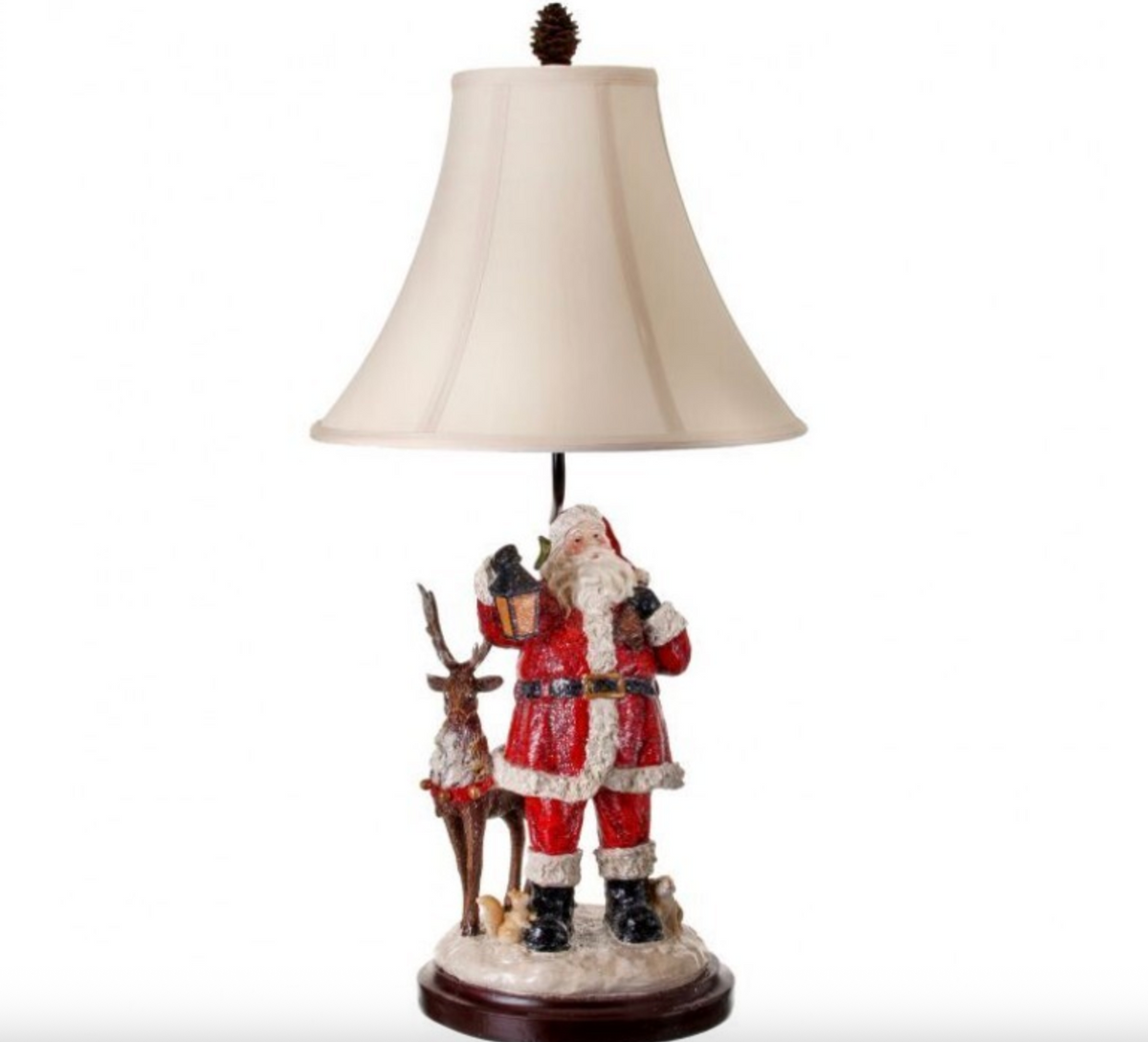 29" SANTA W/FOREST FRIENDS LAMP