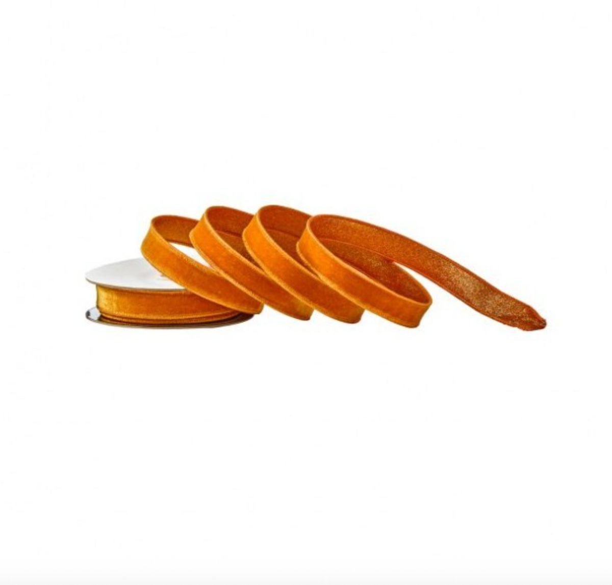 1" VELVET W/GLITTER BACKING RIBBON- ORANGE- SOLD BY THE YARD