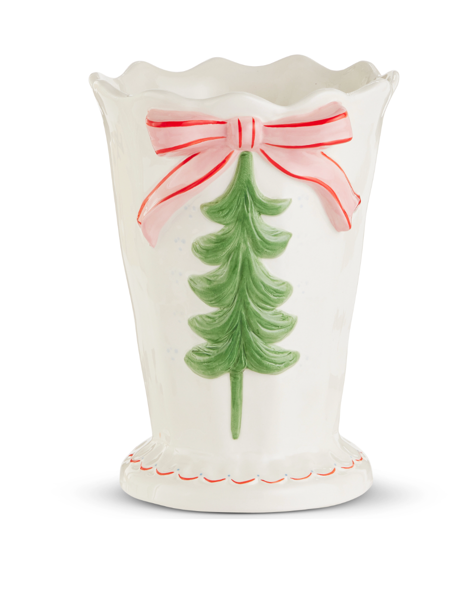 10" Bow and Tree Vase