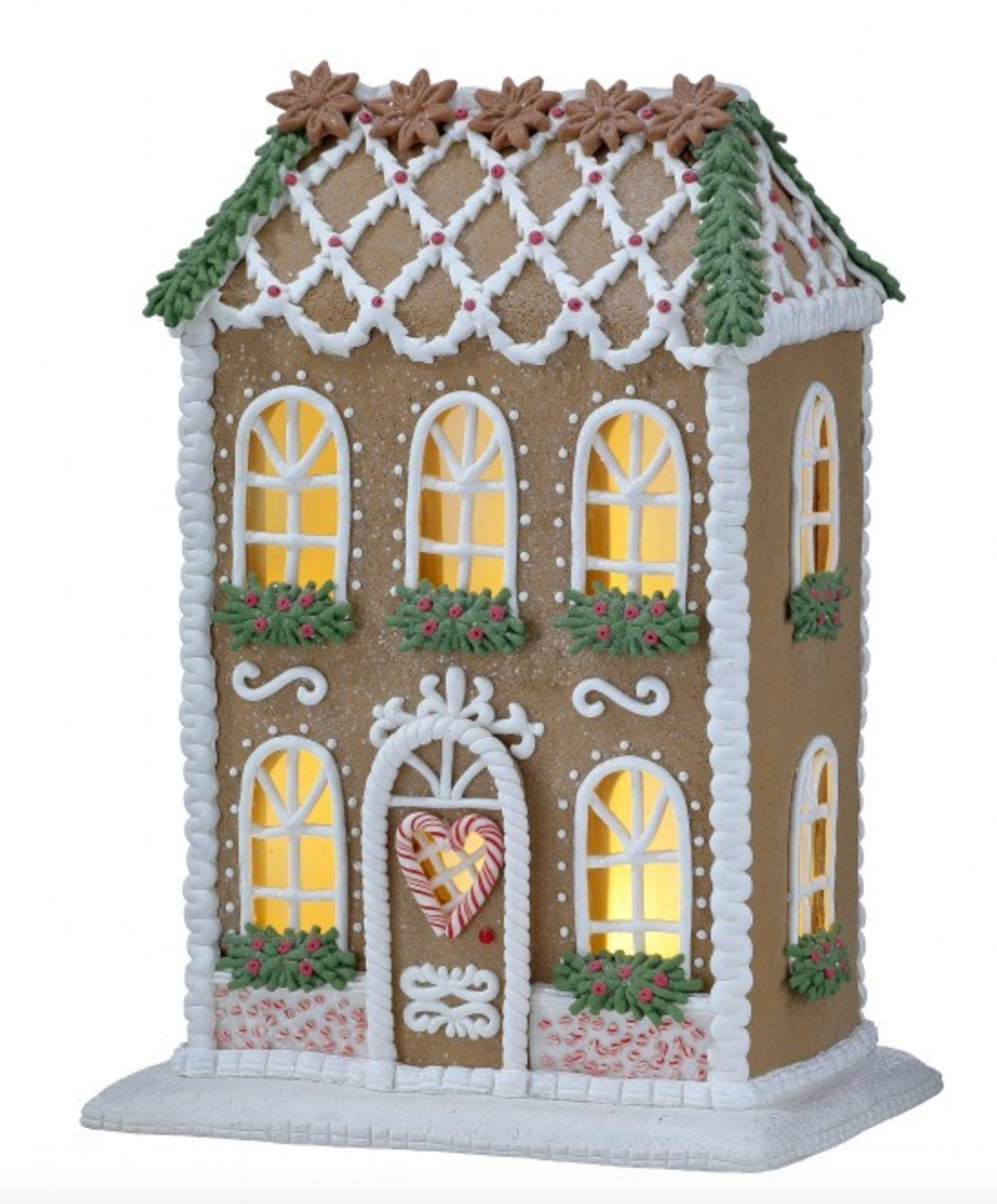 12.5"LED/BTY/TMR TUDOR GINGERBREAD VILLAGE HOUSE