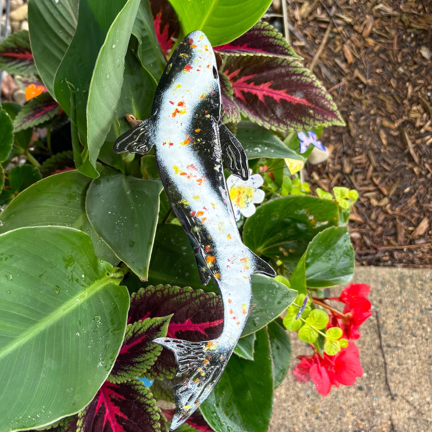18" Colorful Koi Stake