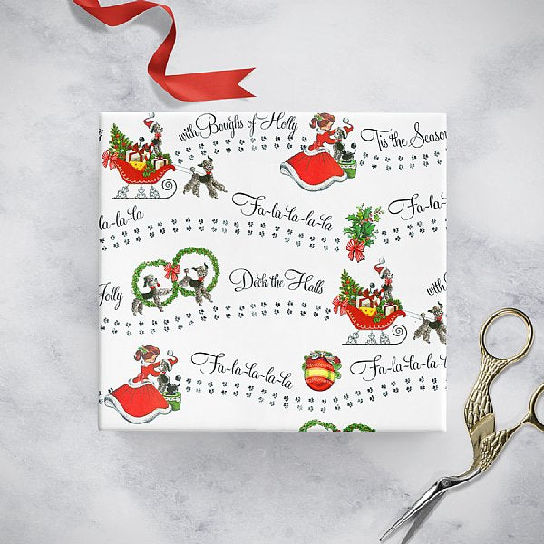 Holiday Poodle Gift Wrap Sheets