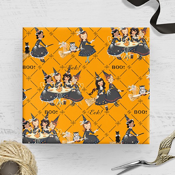 Halloween Witches Gift Wrap Sheets