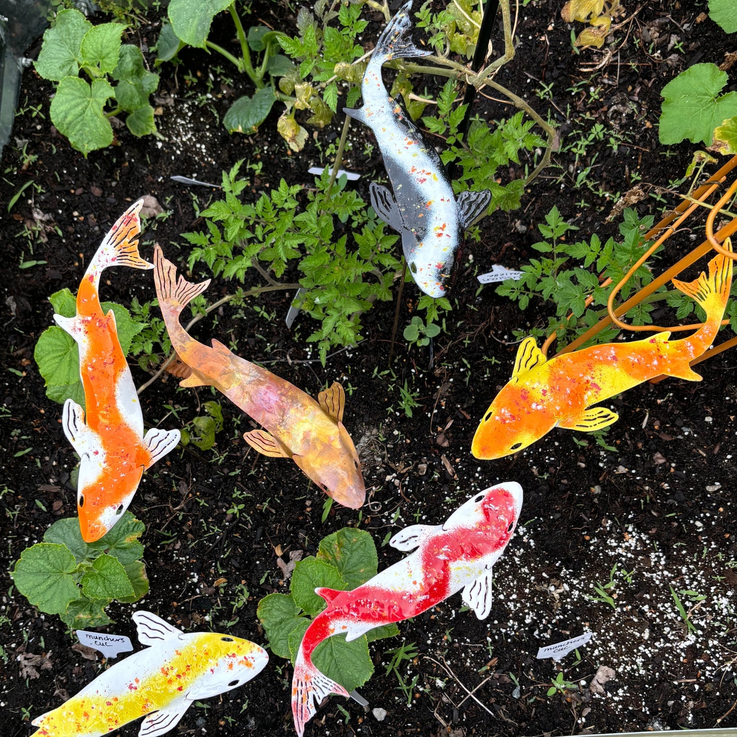 18" Colorful Koi Stake