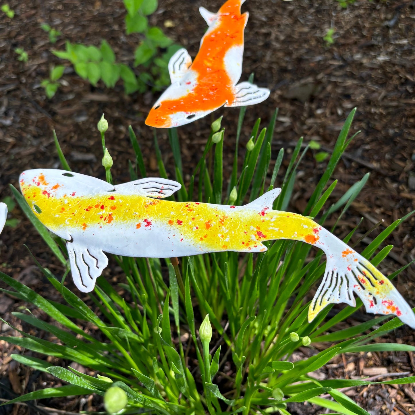 18" Colorful Koi Stake